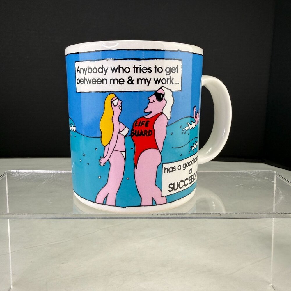 Vintage Ashleigh Brilliant Thoughts Life Guard Work Coffee Mug 1977